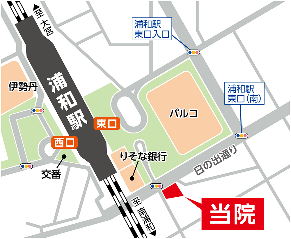 浦和消化器内視鏡クリニックの地図イラスト