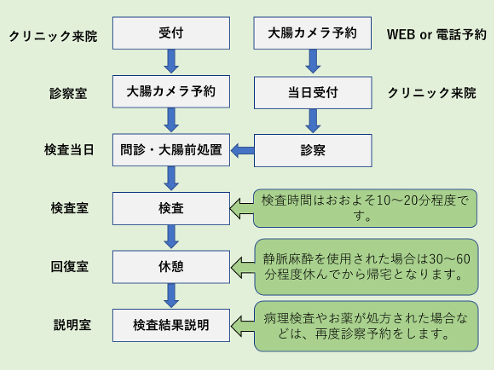 大腸カメラの流れ